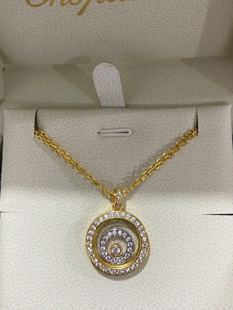 Chopard Happy Diamonds Pave Diamond Multi Loop 18kt Yellow Gold Necklace